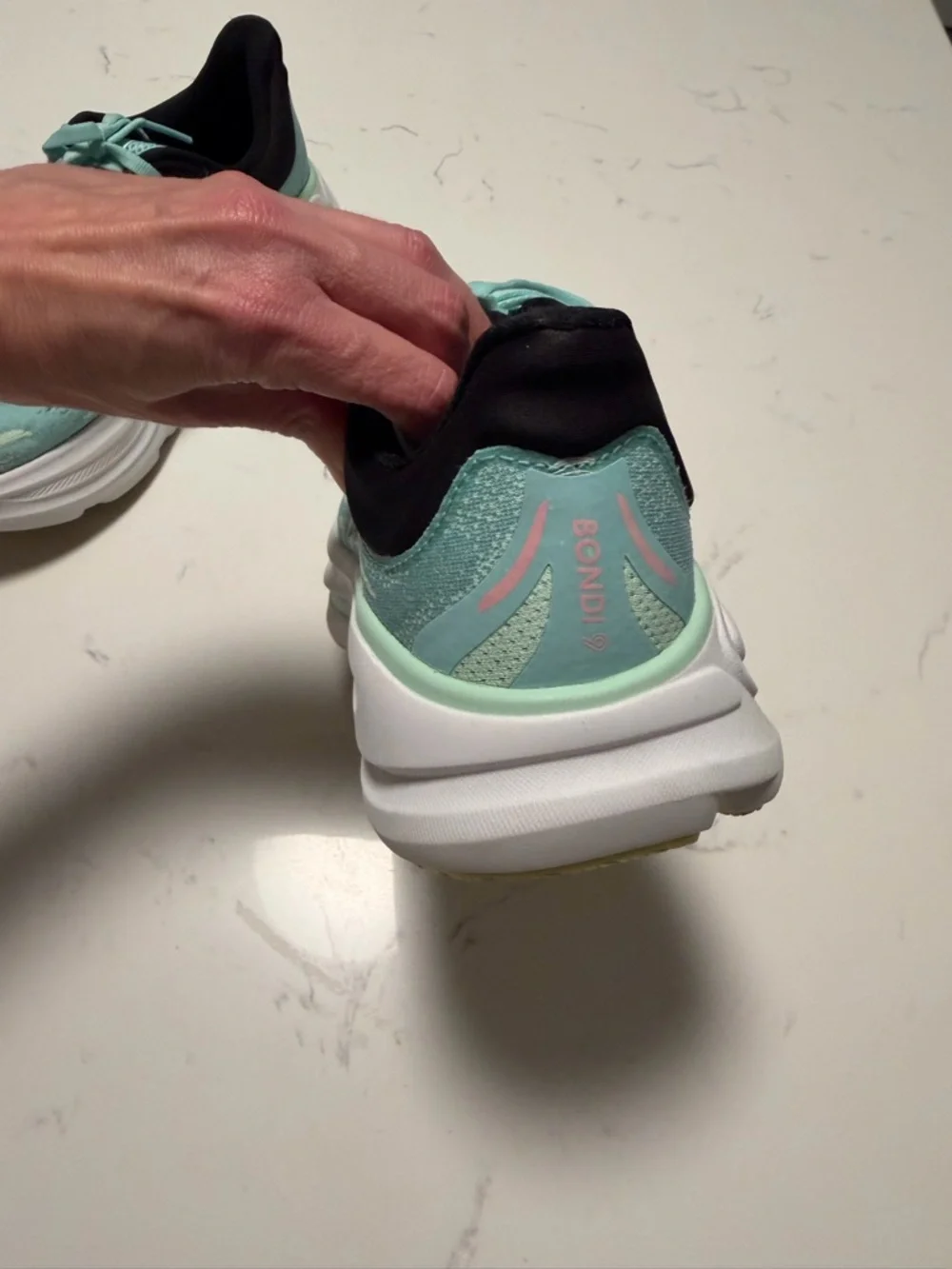 Hoka Bondi 9 Blue Spark/Mint Fluorite Size 7 VGUC - Picture 8 of 14